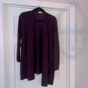 J Jill Plum Purple cardigan and matching activewear turtleneck separate or combo
